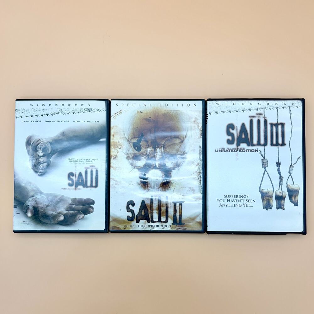 Saw DVD Lot 1 2 3 Widescreen Unrated Special Edition Horror Jigsaw Trilogy